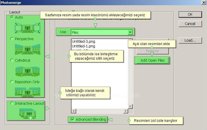 Automate Men&uuml;s&uuml;nden Photomerge
