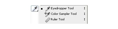 Damlalık aracı (eyedropper tool) ,renk örnekleyici aracı (color sampler tool), ölçü aracı (ruler tool)